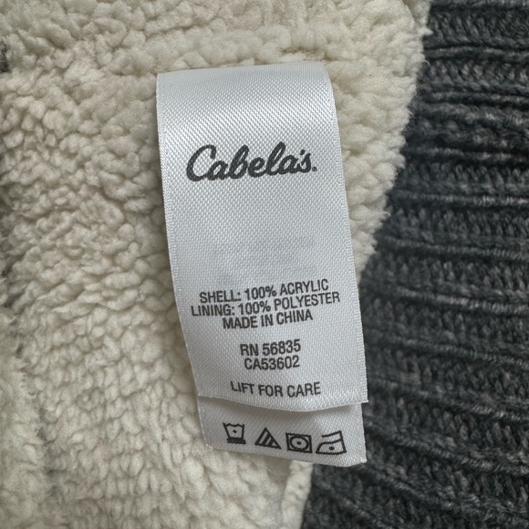 Cabela’s Cozy Deer Lodge Granite Charcoal Cream Women's Sweater Jacket - Picture 6 of 6